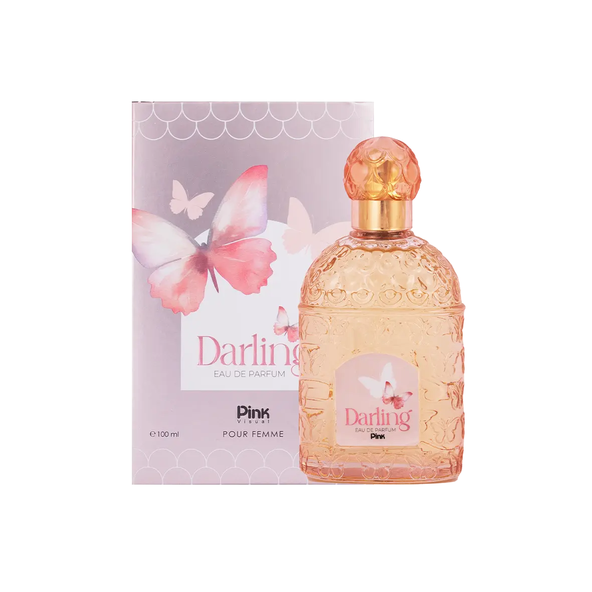 ادوپرفیوم پینک ویژوآل مدل Darling حجم 100 میلی لیتر – رایحه آنجل شیر Angels Share